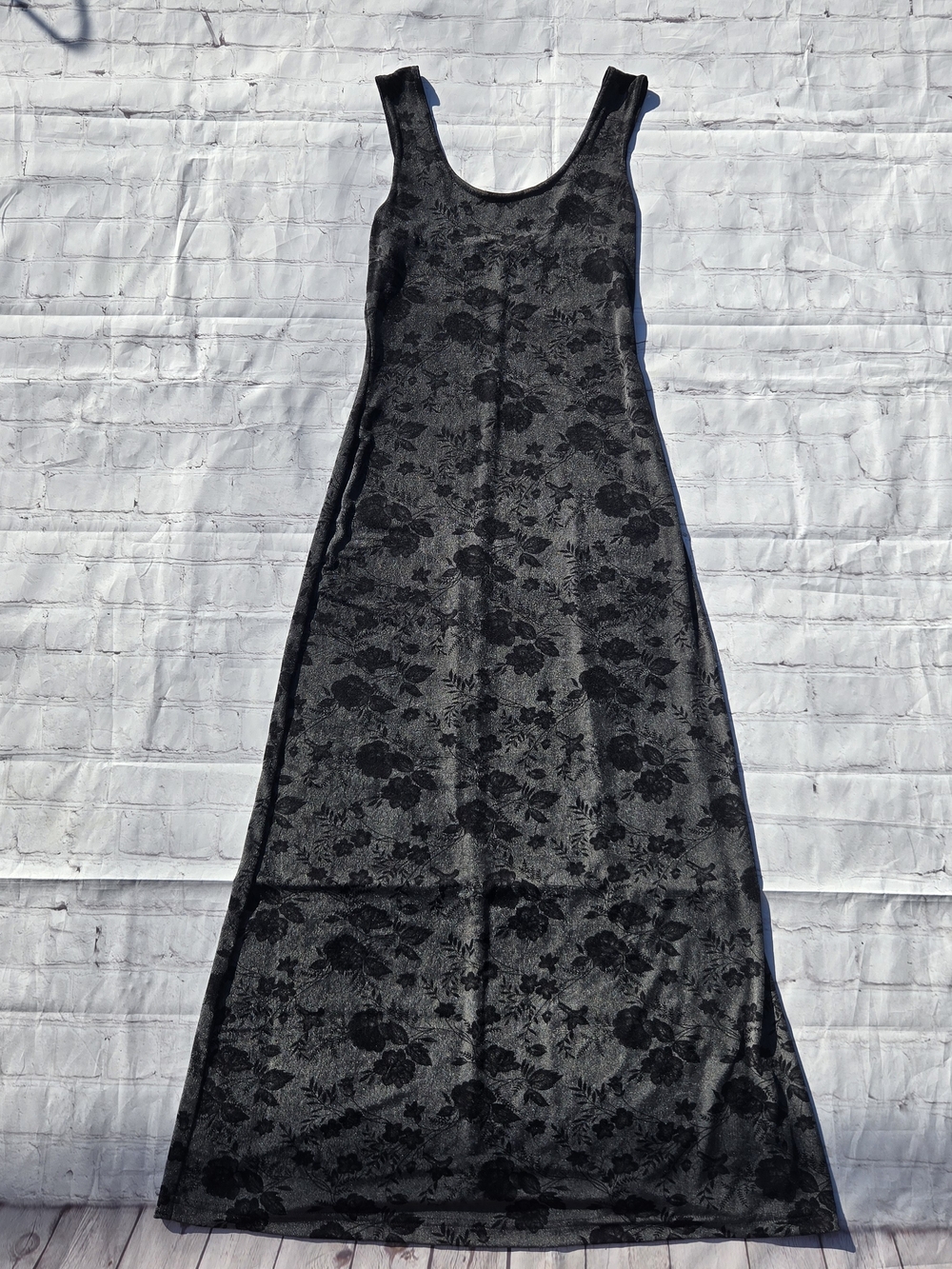 vintage 90’s grunge dark romantic goth floral maxi dress M